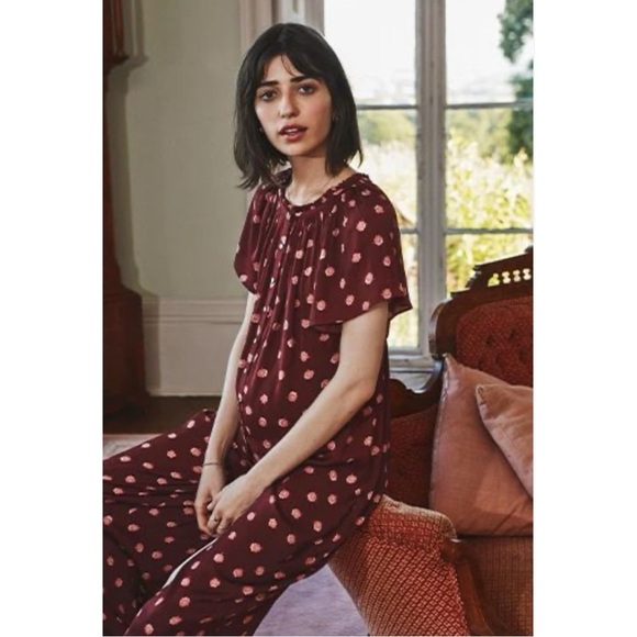 Hatch The Regina Jumpsuit Wine Camellia Floral Print, size Medium / 2 - Picture 1 of 12